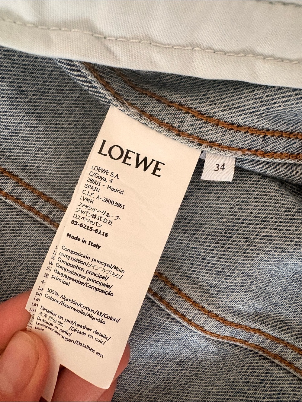Loewe Light Blue Denim Jacket with White anagram - Picture 2 of 4